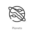 outline planets vector icon. isolated black simple line element illustration from astronomy concept. editable vector stroke Royalty Free Stock Photo