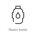 outline plastic bottle vector icon. isolated black simple line element illustration from ecology concept. editable vector stroke Royalty Free Stock Photo