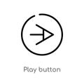 outline play button vector icon. isolated black simple line element illustration from arrows 2 concept. editable vector stroke
