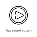 outline play round button vector icon. isolated black simple line element illustration from logo concept. editable vector stroke