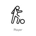 outline player vector icon. isolated black simple line element illustration from football concept. editable vector stroke player