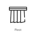 outline pleat vector icon. isolated black simple line element illustration from sew concept. editable vector stroke pleat icon on