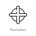 outline plus button vector icon. isolated black simple line element illustration from ultimate glyphicons concept. editable vector Royalty Free Stock Photo