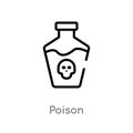 outline poison vector icon. isolated black simple line element illustration from science concept. editable vector stroke poison