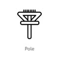 outline pole vector icon. isolated black simple line element illustration from maps and flags concept. editable vector stroke pole
