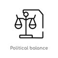 outline political balance vector icon. isolated black simple line element illustration from political concept. editable vector Royalty Free Stock Photo