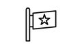 Outline political flag icon isolated black simple vector image