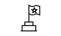 Outline political flag icon isolated black simple vector image