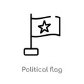 outline political flag vector icon. isolated black simple line element illustration from political concept. editable vector stroke