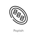 outline popiah vector icon. isolated black simple line element illustration from food concept. editable vector stroke popiah icon