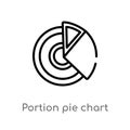 outline portion pie chart vector icon. isolated black simple line element illustration from business concept. editable vector