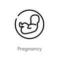 outline pregnancy vector icon. isolated black simple line element illustration from kid and baby concept. editable vector stroke