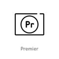 outline premier vector icon. isolated black simple line element illustration from user interface concept. editable vector stroke