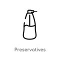 outline preservatives vector icon. isolated black simple line element illustration from cleaning concept. editable vector stroke