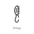 outline primp vector icon. isolated black simple line element illustration from hygiene concept. editable vector stroke primp icon