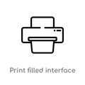outline print filled interface tool vector icon. isolated black simple line element illustration from user interface concept.