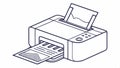 Outline printer icon, simple design, office symbol, print device, technology outline, machine icon vector design Generative AI