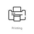 outline printing vector icon. isolated black simple line element illustration from technology concept. editable vector stroke