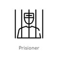 outline prisioner vector icon. isolated black simple line element illustration from law and justice concept. editable vector