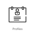 outline profiles vector icon. isolated black simple line element illustration from human resources concept. editable vector stroke