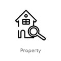 outline property vector icon. isolated black simple line element illustration from real estate concept. editable vector stroke