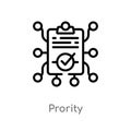 outline prority vector icon. isolated black simple line element illustration from other concept. editable vector stroke prority Royalty Free Stock Photo