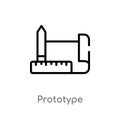 outline prototype vector icon. isolated black simple line element illustration from crowdfunding concept. editable vector stroke