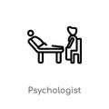 outline psychologist vector icon. isolated black simple line element illustration from people concept. editable vector stroke Royalty Free Stock Photo