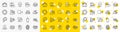 Outline Psychology, Security agency and Face biometrics line icons. For web app. Vector