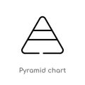 outline pyramid chart vector icon. isolated black simple line element illustration from analytics concept. editable vector stroke