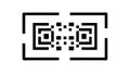 Outline QR Code Icon for Digital Scan, vector design Generative AI Royalty Free Stock Photo