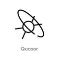 outline quasar vector icon. isolated black simple line element illustration from astronomy concept. editable vector stroke quasar Royalty Free Stock Photo