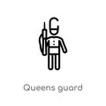 outline queens guard vector icon. isolated black simple line element illustration from people concept. editable vector stroke