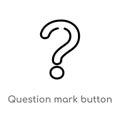 outline question mark button vector icon. isolated black simple line element illustration from signs concept. editable vector