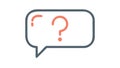 Outline Question Mark Chat Bubble Icon for Inquiry, vector design Generative AI Royalty Free Stock Photo