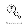 outline question mark vector icon. isolated black simple line element illustration from user interface concept. editable vector