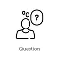 outline question vector icon. isolated black simple line element illustration from customer service concept. editable vector