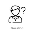 outline question vector icon. isolated black simple line element illustration from strategy concept. editable vector stroke