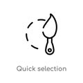 outline quick selection vector icon. isolated black simple line element illustration from geometry concept. editable vector stroke