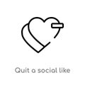 outline quit a social like vector icon. isolated black simple line element illustration from social concept. editable vector