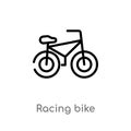 outline racing bike vector icon. isolated black simple line element illustration from sports concept. editable vector stroke