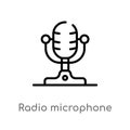 outline radio microphone vector icon. isolated black simple line element illustration from technology concept. editable vector