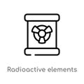 outline radioactive elements vector icon. isolated black simple line element illustration from signs concept. editable vector