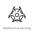 outline radioactive warning vector icon. isolated black simple line element illustration from signs concept. editable vector