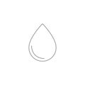 Outline rain drop in vector. Flat icon of water raindrop or oil isolated on white background. Natural aqua illustration with Royalty Free Stock Photo