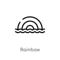 outline rainbow vector icon. isolated black simple line element illustration from brazilia concept. editable vector stroke rainbow