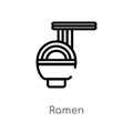 outline ramen vector icon. isolated black simple line element illustration from hotel and restaurant concept. editable vector Royalty Free Stock Photo