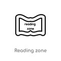 outline reading zone vector icon. isolated black simple line element illustration from maps and flags concept. editable vector Royalty Free Stock Photo