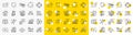 Outline Receive file, Document and Inflation line icons. For web app. Vector