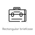 outline rectangular briefcase vector icon. isolated black simple line element illustration from business concept. editable vector